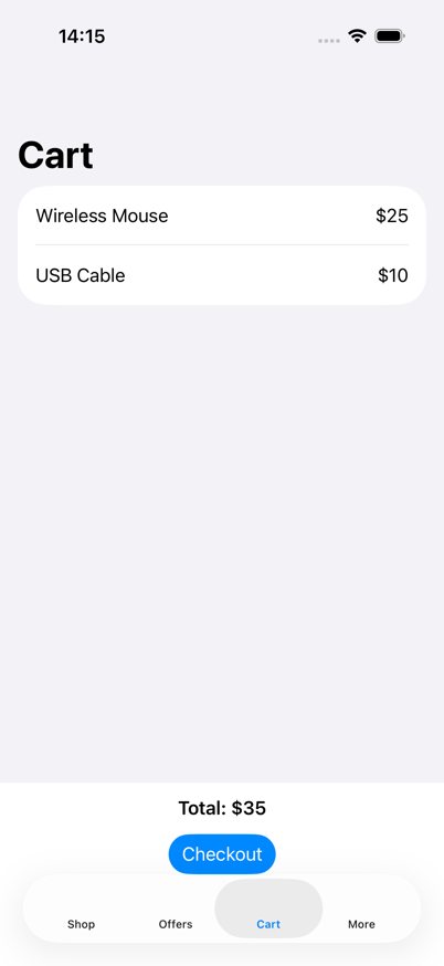 Step 7: the Cart reads “Total: $35”, highlighted as the evidence.